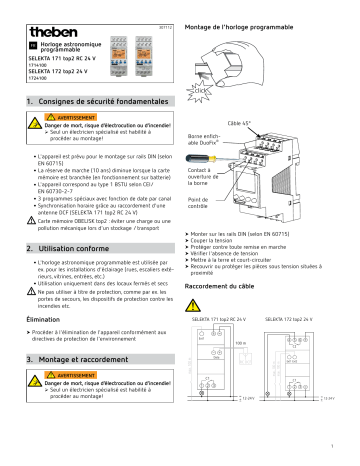 SELEKTA 172 top2 24V | THEBEN SELEKTA 171 top2 RC 24V Mode d'emploi | Fixfr