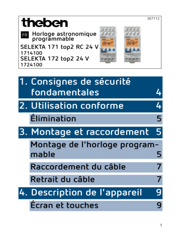 SELEKTA 172 top2 24V | THEBEN SELEKTA 171 top2 RC 24V Mode d'emploi | Fixfr