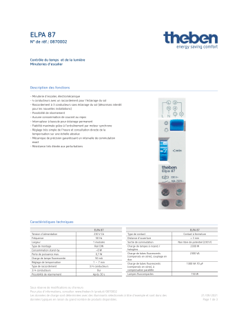 THEBEN ELPA 87 Fiche technique | Fixfr