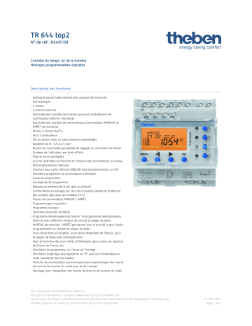 THEBEN TR 644 TOP2 Fiche technique | Fixfr