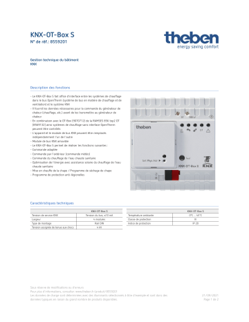 THEBEN KNX-OT-Box S Fiche technique | Fixfr