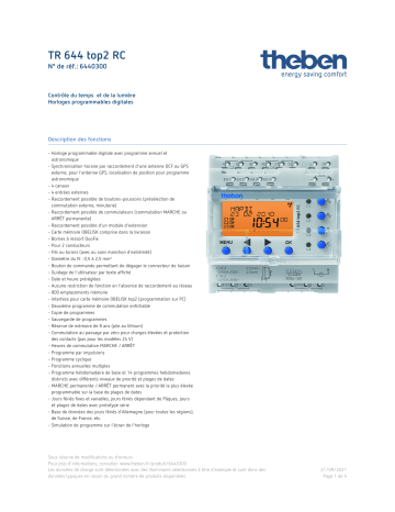 THEBEN TR 644 top2 RC Fiche technique | Fixfr