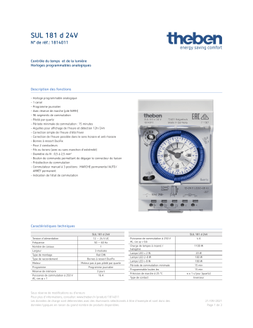 THEBEN SUL 181 d 24V Fiche technique | Fixfr