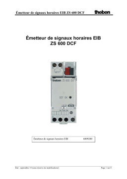 THEBEN ZS 600 DCF KNX Manuel utilisateur