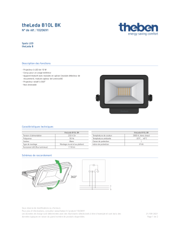 THEBEN theLeda B10L BK Fiche technique | Fixfr