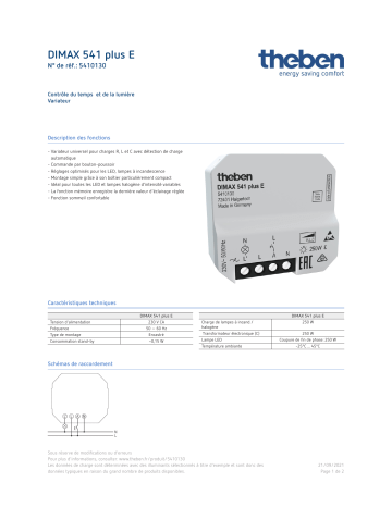 THEBEN DIMAX 541 plus E Fiche technique | Fixfr