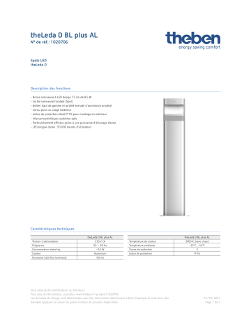 THEBEN theLeda D BL plus AL Fiche technique | Fixfr