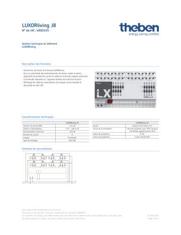 THEBEN LUXORliving J8 Fiche technique | Fixfr