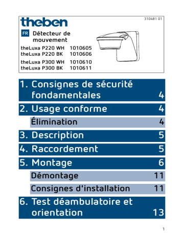 theLuxa P300 BK | THEBEN theLuxa P300 WH Mode d'emploi | Fixfr