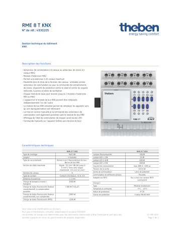 THEBEN RME 8 T KNX Fiche technique | Fixfr