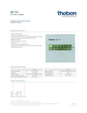 THEBEN BZ 147 Fiche technique | Fixfr