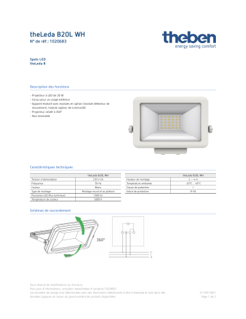 THEBEN theLeda B20L WH Fiche technique | Fixfr