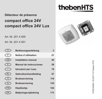 compact office 24V BK | compact office 24V Lux SR | COMPACT OFFICE 24V LUX | compact office 24V Lux BK | THEBEN compact office 24V SR Mode d'emploi | Fixfr