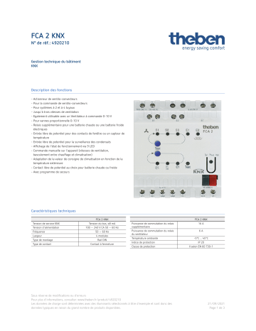 THEBEN FCA 2 KNX Fiche technique | Fixfr