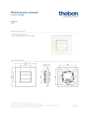 THEBEN 4-way push button module Fiche technique | Fixfr