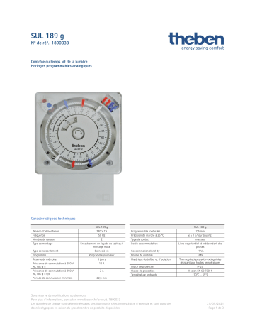 THEBEN SUL 189 g Fiche technique | Fixfr