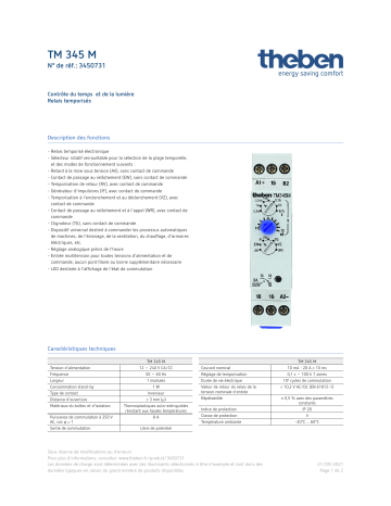 THEBEN TM 345 M Fiche technique | Fixfr