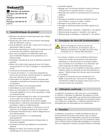 PlanoSpot 360 KNX DE WH | PlanoSpot 360 KNX DE BK | THEBEN PlanoSpot 360 KNX DE SR Mode d'emploi | Fixfr