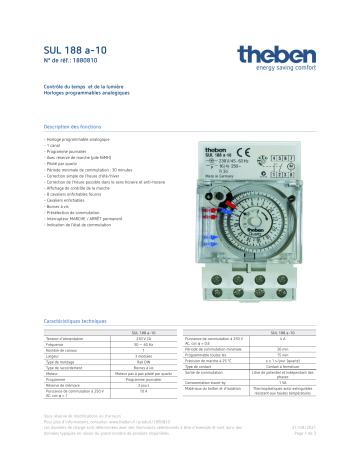 THEBEN SUL 188 a-10 Fiche technique | Fixfr