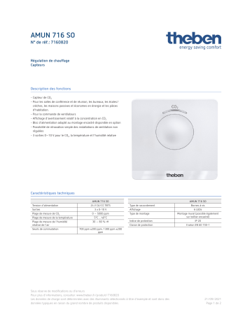 THEBEN AMUN 716 SO Fiche technique | Fixfr