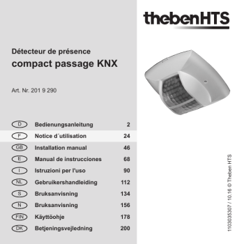 compact passimo KNX BK | compact passimo KNX SR | THEBEN compact passage KNX Mode d'emploi | Fixfr