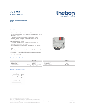 THEBEN JU 1 KNX Fiche technique | Fixfr