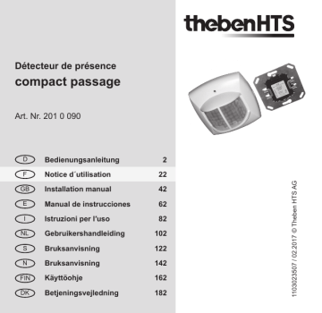 compact passage WINSTA | compact passage SR | compact passage GST | THEBEN compact passage BK Mode d'emploi | Fixfr