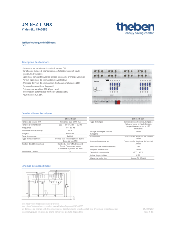 THEBEN DM 8-2 T KNX Fiche technique | Fixfr