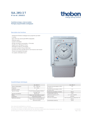 THEBEN SUL 285/2 T Fiche technique | Fixfr