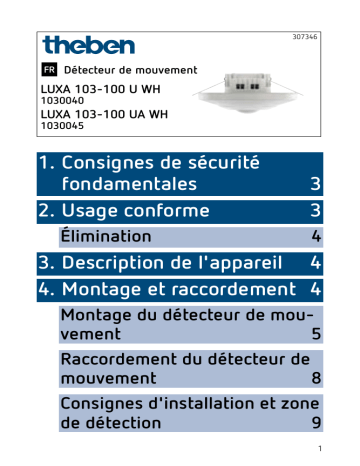 LUXA 103-100 UA WH | THEBEN LUXA 103-100 U WH Mode d'emploi | Fixfr