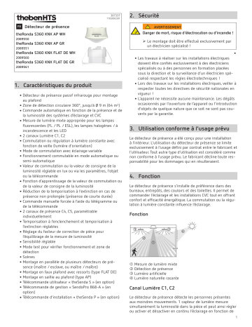 theRonda S360 KNX AP WH | theRonda S360 KNX AP GR | theRonda S360 KNX FLAT DE WH | theRonda S360 KNX FLAT DE GR | THEBEN theRonda S360 KNX UP WH Mode d'emploi | Fixfr