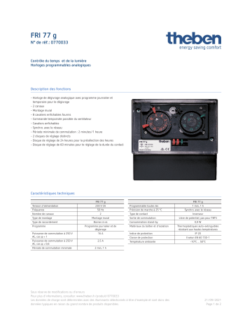 THEBEN FRI 77 g Fiche technique | Fixfr