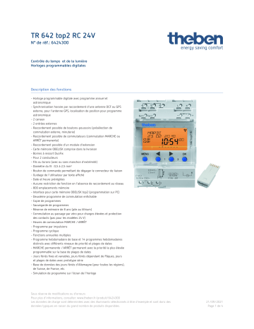 THEBEN TR 642 top2 RC 24V Fiche technique | Fixfr