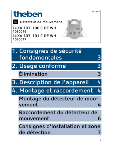 LUXA 103-101 C DE WH | THEBEN LUXA 103-100 C DE WH Mode d'emploi | Fixfr