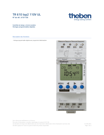 THEBEN TR 610 top2 110V UL Fiche technique | Fixfr