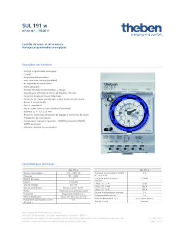 THEBEN SUL 191 w Fiche technique | Fixfr