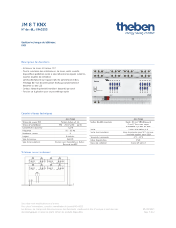 THEBEN JM 8 T KNX Fiche technique | Fixfr