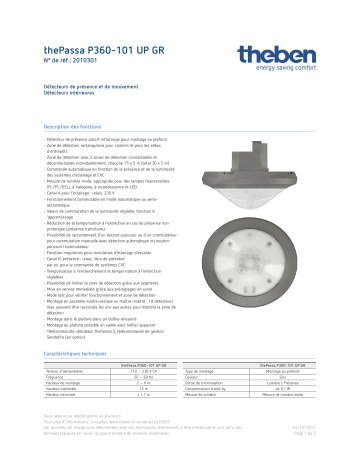 THEBEN thePassa P360-101 UP GR Fiche technique | Fixfr