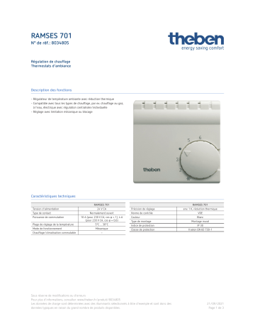 THEBEN 8034805_fr Fiche technique | Fixfr