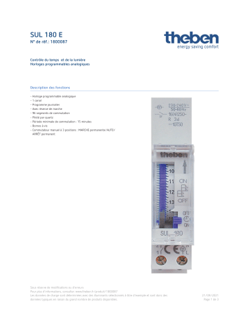 THEBEN SUL 180 E Fiche technique | Fixfr