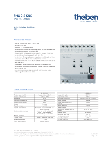 THEBEN SMG 2 S KNX Fiche technique | Fixfr