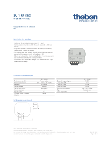 THEBEN SU 1 RF KNX Fiche technique | Fixfr