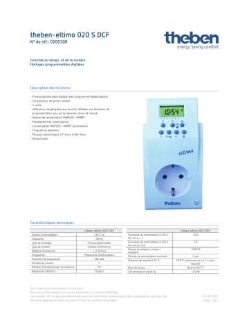 THEBEN eltimo 020 S DCF Fiche technique | Fixfr