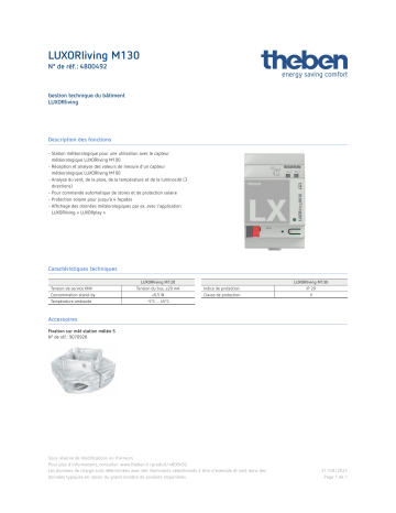 THEBEN LUXORliving M130 Fiche technique | Fixfr