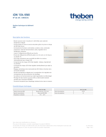 THEBEN iON 104 KNX Fiche technique | Fixfr