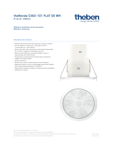 THEBEN theRonda S360-101 FLAT DE WH Fiche technique | Fixfr