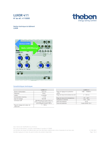 THEBEN LUXOR 411 Fiche technique | Fixfr