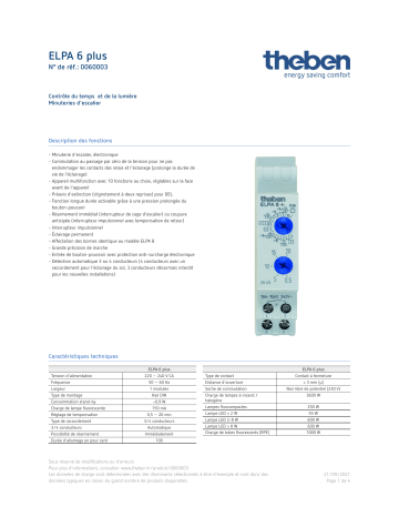 THEBEN Elpa 6 plus Fiche technique | Fixfr