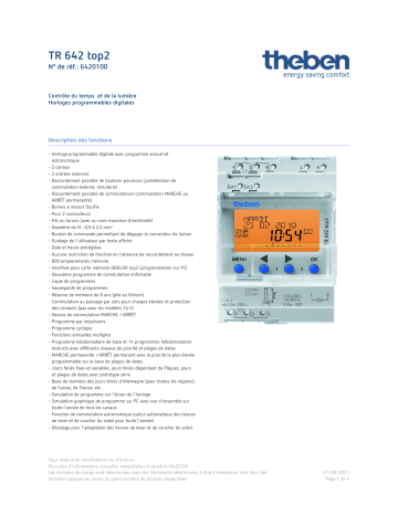 THEBEN TR 642 TOP2 Fiche technique | Fixfr