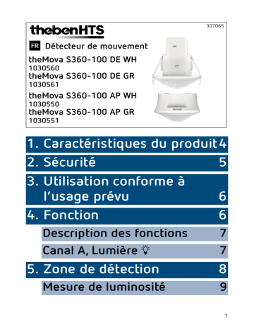 theMova S360-100 DE GR | theMova S360-100 AP WH | theMova S360-100 FLAT DE WH | theMova S360-100 DE WH | THEBEN theMova S360-100 AP GR Mode d'emploi | Fixfr